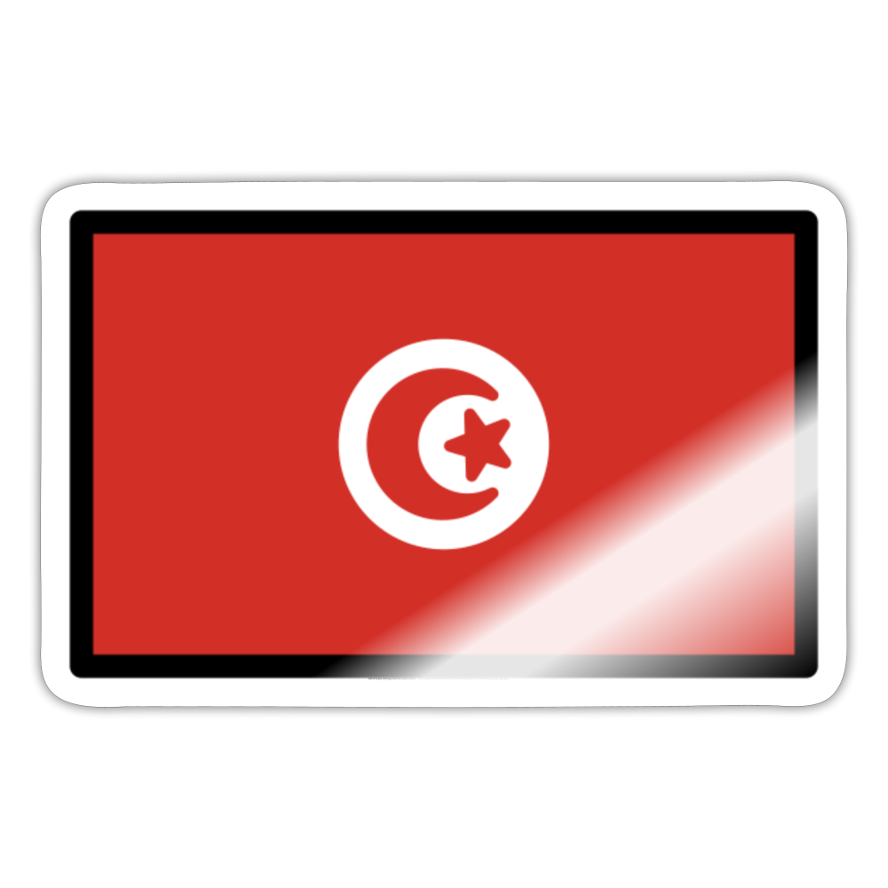 Flag: Tunsia Moji Sticker - Emoji.Express - white glossy