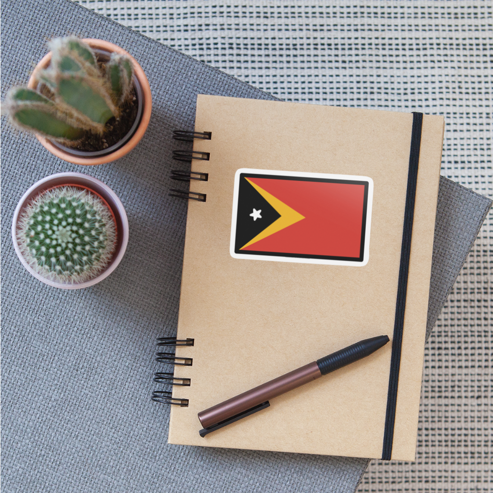 Flag: Timor-Leste Moji Sticker - Emoji.Express - white matte