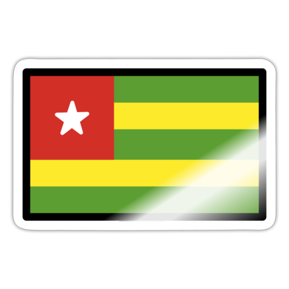 Flag: Togo Moji Sticker - Emoji.Express - white glossy