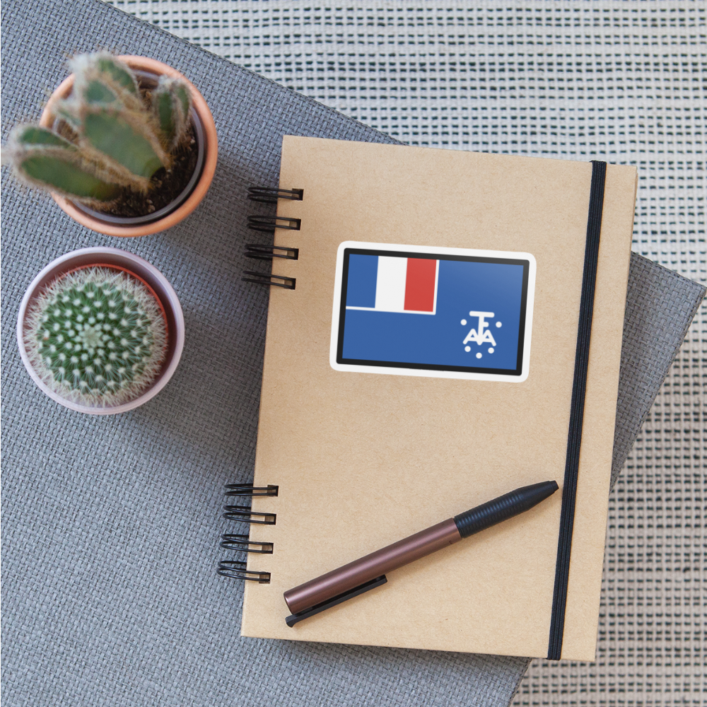 Flag: French Southern Territories Moji Sticker - Emoji.Express - white matte