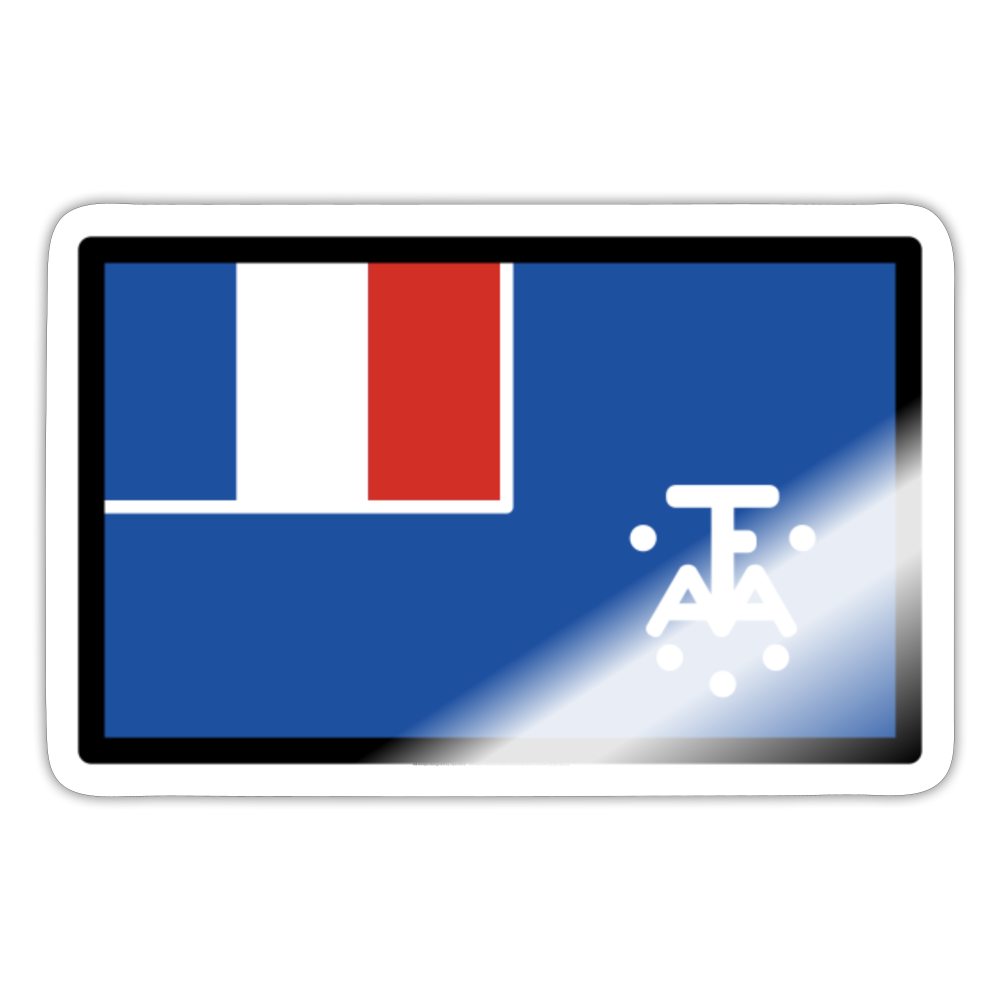 Flag: French Southern Territories Moji Sticker - Emoji.Express - white glossy