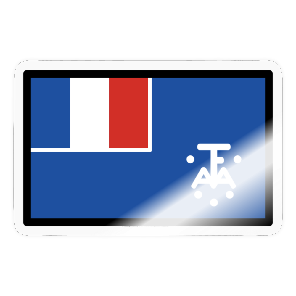 Flag: French Southern Territories Moji Sticker - Emoji.Express - transparent glossy