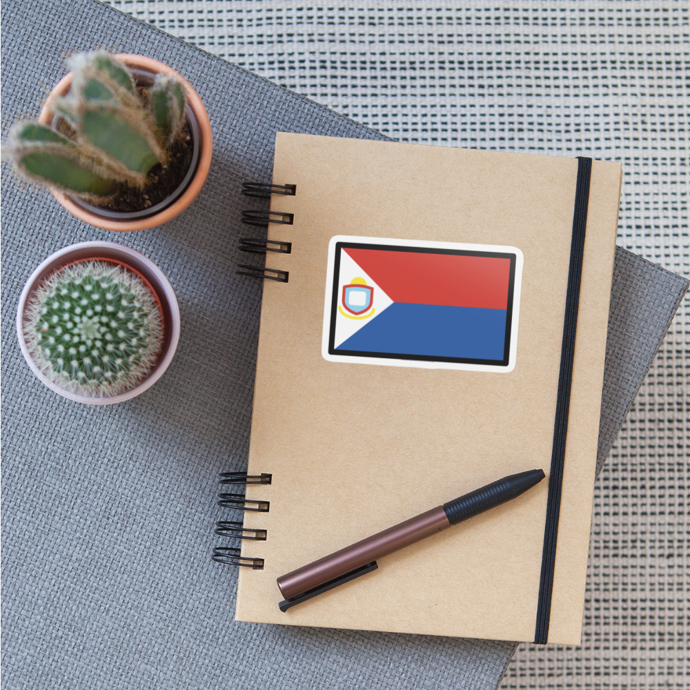 Flag: Sint Maarten Moji Sticker - Emoji.Express - white matte