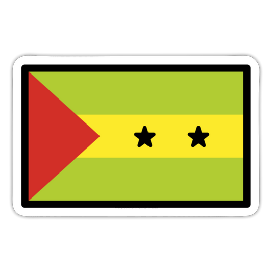 Flag: São Tomé & Príncipe Moji Sticker - Emoji.Express - white matte