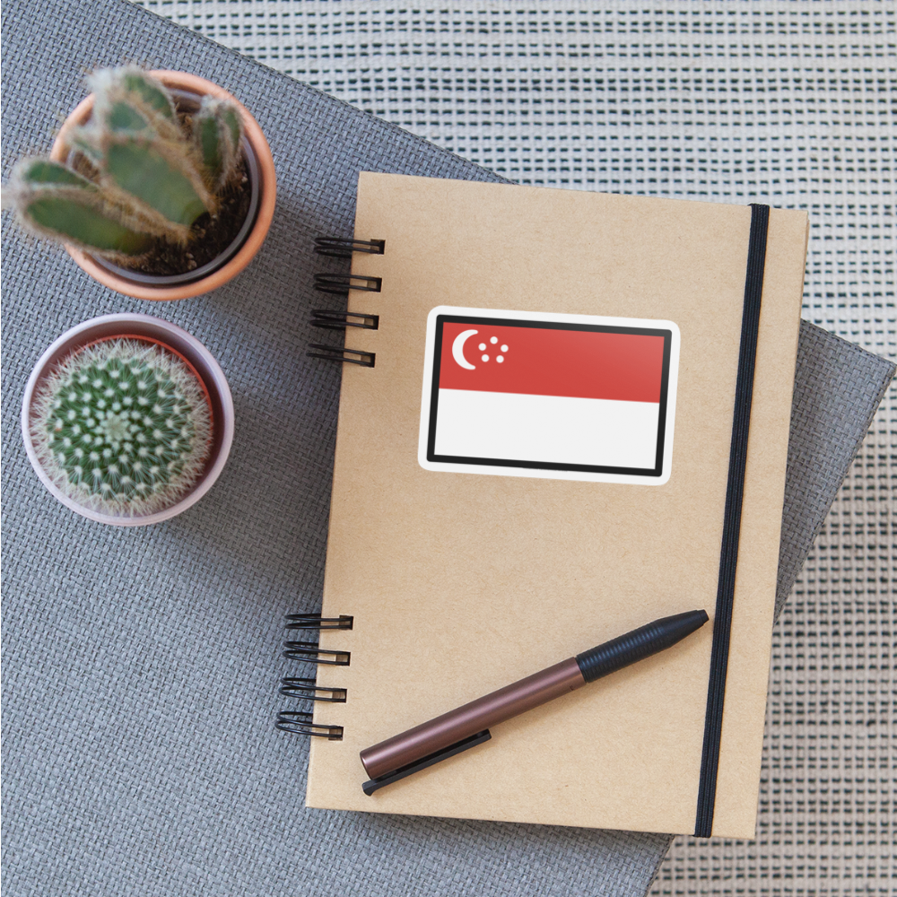 Flag: Singapore Moji Sticker - Emoji.Express - white matte