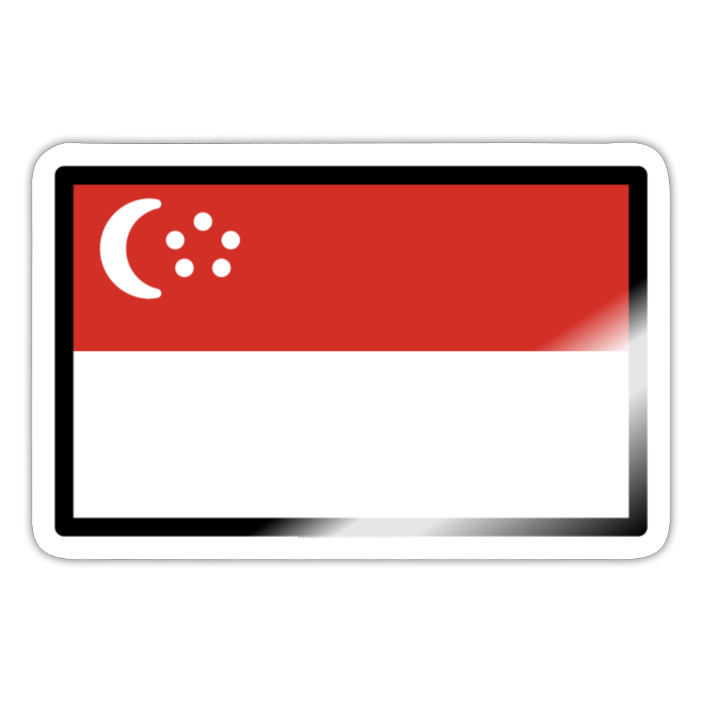 Flag: Singapore Moji Sticker - Emoji.Express - white glossy