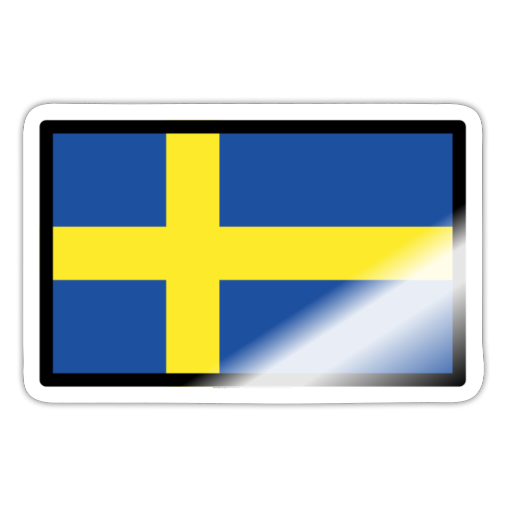 Flag: Sweden Moji Sticker - Emoji.Express - white glossy