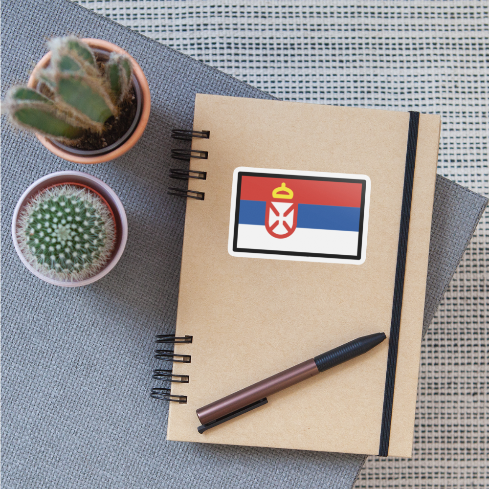 Flag: Serbia Moji Sticker - Emoji.Express - white matte