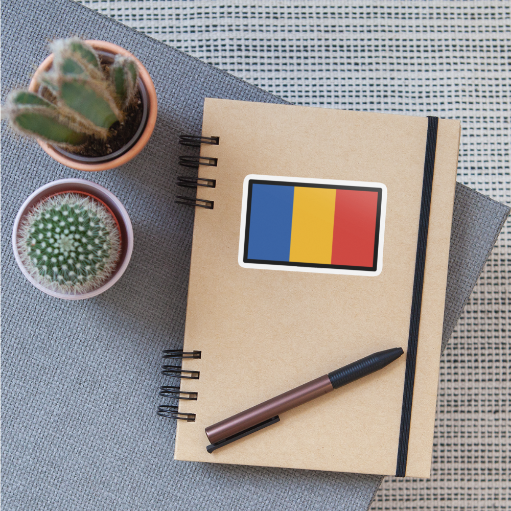 Flag: Romania Moji Sticker - Emoji.Express - white matte