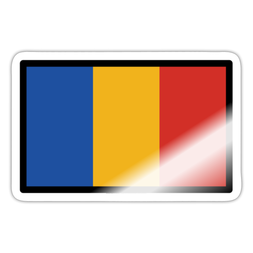 Flag: Romania Moji Sticker - Emoji.Express - white glossy