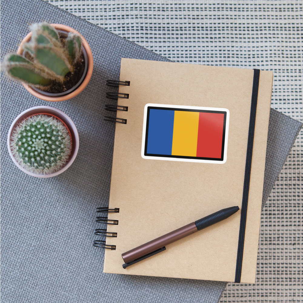 Flag: Romania Moji Sticker - Emoji.Express - white glossy