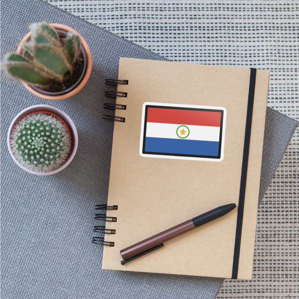 Flag: Paraguay Moji Sticker - Emoji.Express - white matte