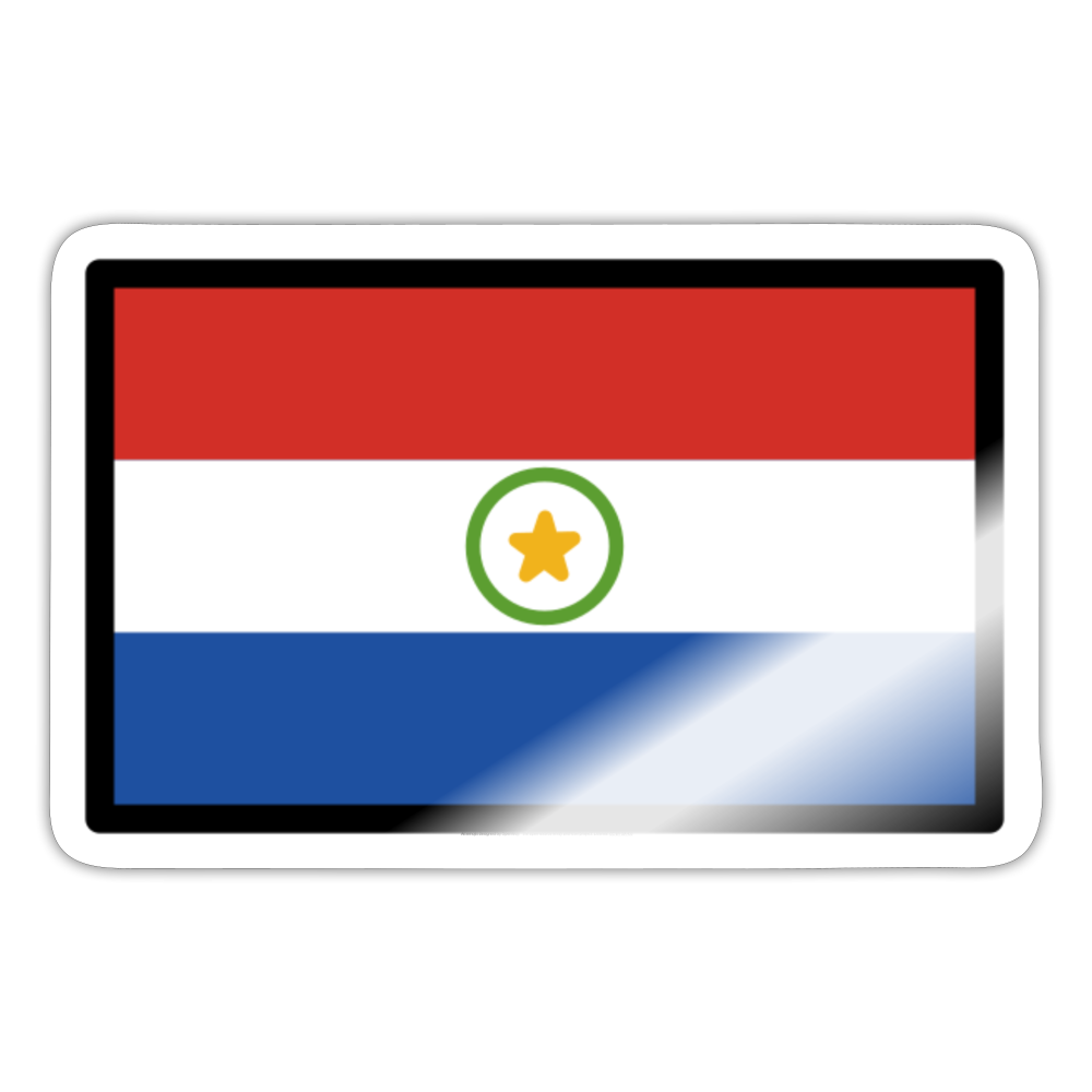 Flag: Paraguay Moji Sticker - Emoji.Express - white glossy