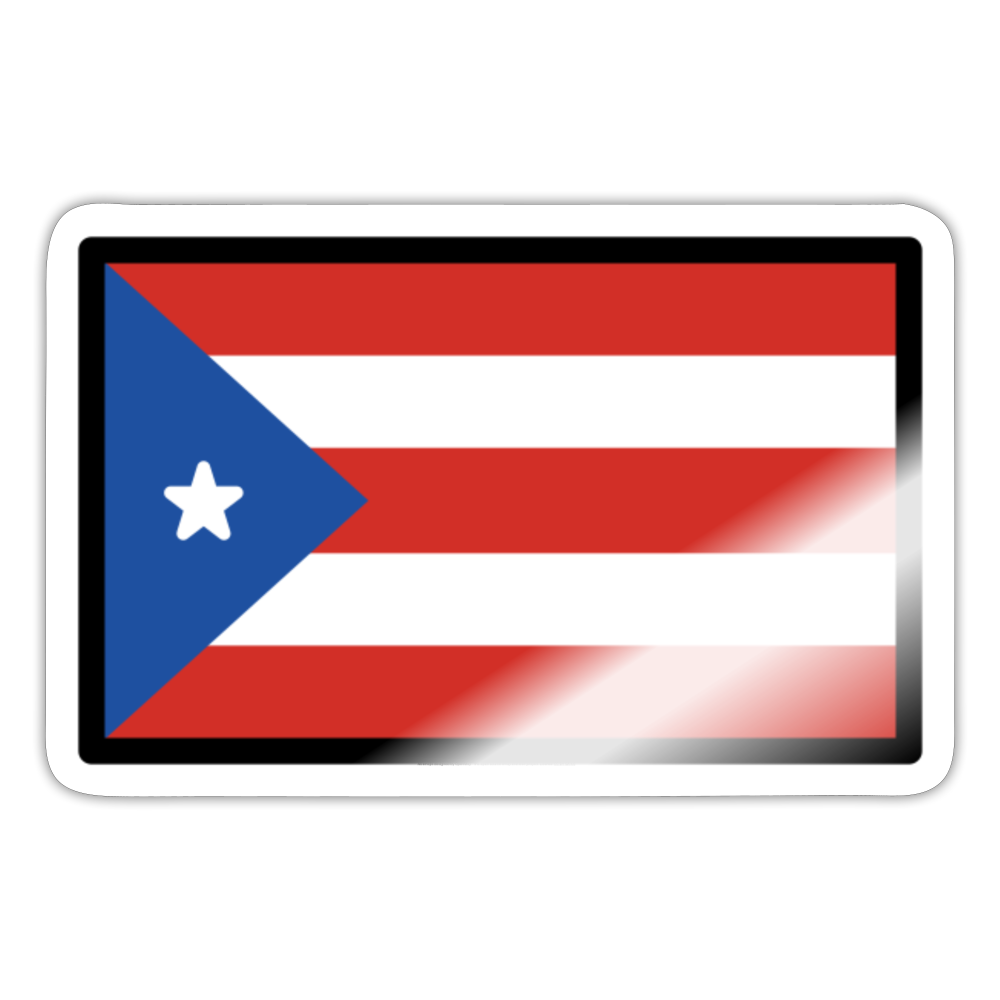 Flag: Puerto Rico Moji Sticker - Emoji.Express - white glossy