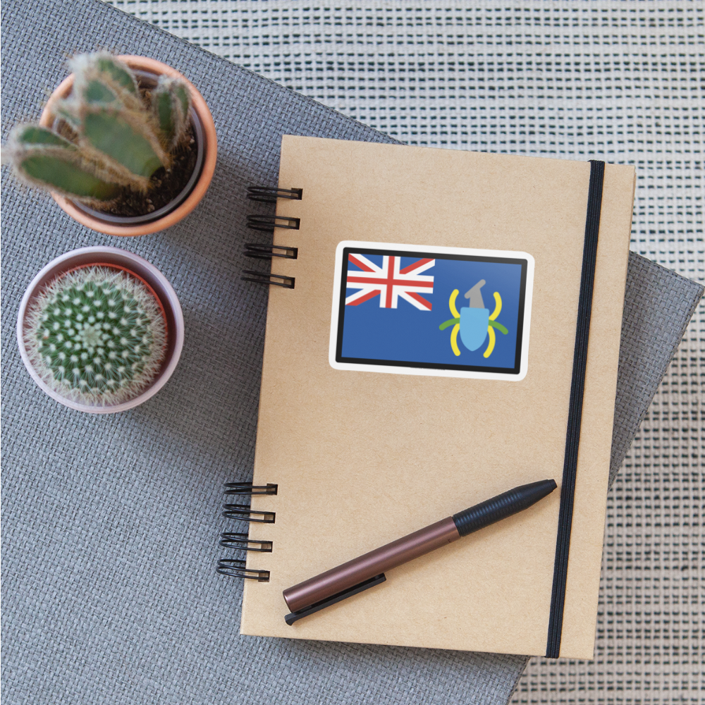 Flag: Pitcairn Islands Moji Sticker - Emoji.Express - white matte