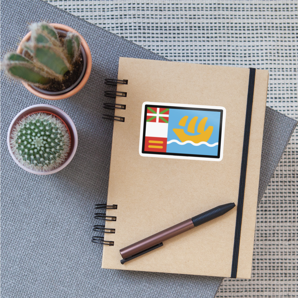 Flag: St. Pierre & Miquelon Moji Sticker - Emoji.Express - white glossy