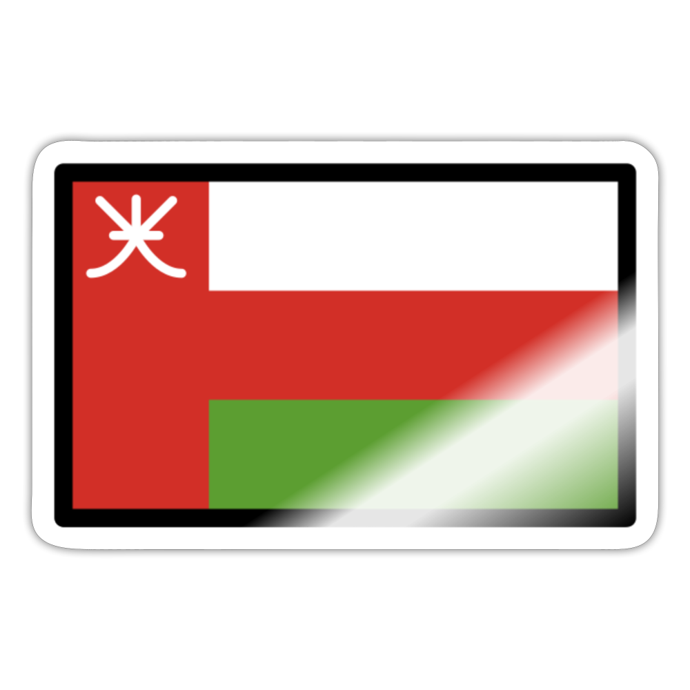 Flag: Oman Moji Sticker - Emoji.Express - white glossy