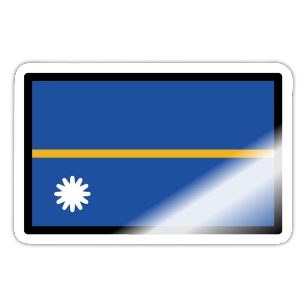 Flag: Nauru Moji Sticker - Emoij.Express - white glossy