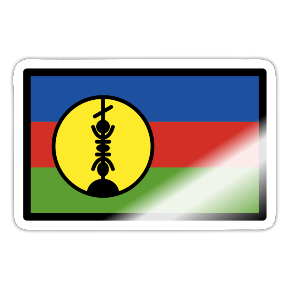 Flag: New Caledonia Moji Sticker - Emoij.Express - white glossy