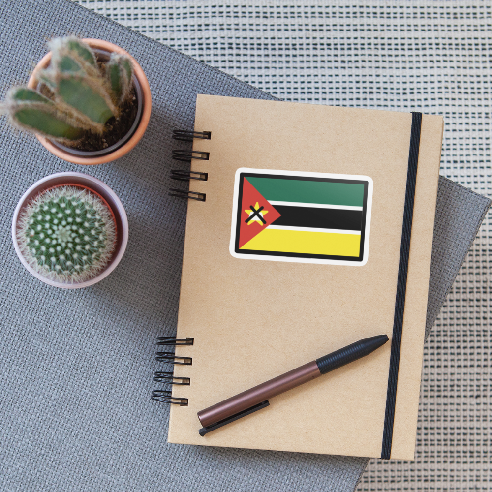 Flag: Mozambique Moji Sticker - Emoij.Express - white matte