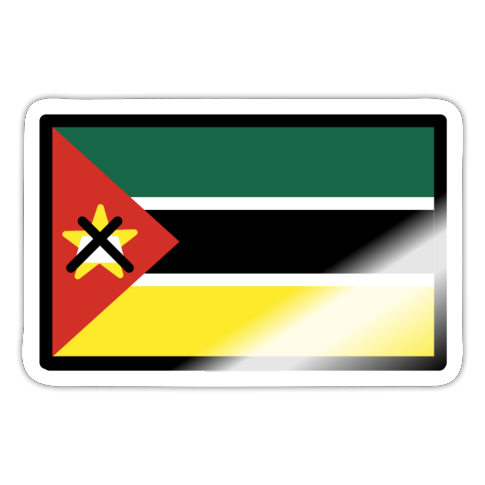 Flag: Mozambique Moji Sticker - Emoij.Express - white glossy