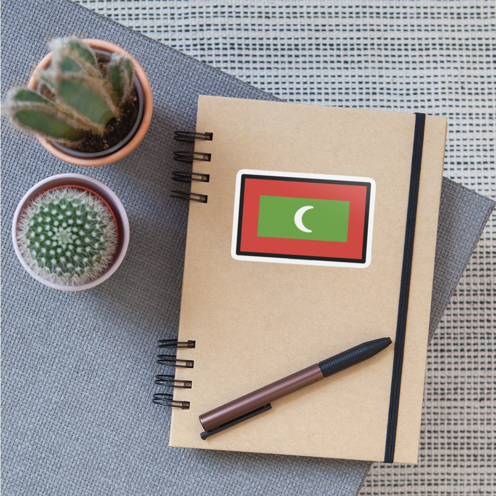 Flag: Maldives Moji Sticker - Emoij.Express - white matte