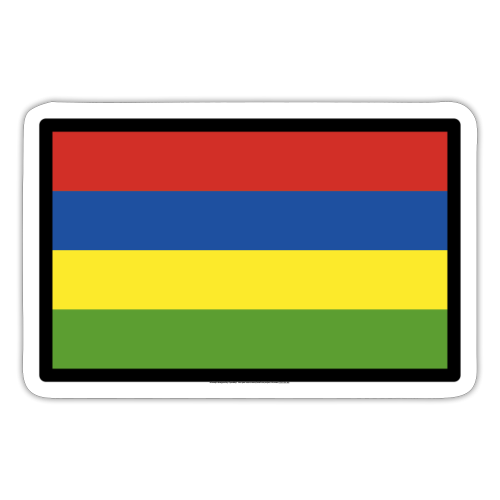 Flag: Mauritius Moji Sticker - Emoij.Express - white matte