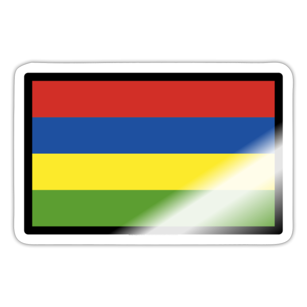 Flag: Mauritius Moji Sticker - Emoij.Express - white glossy