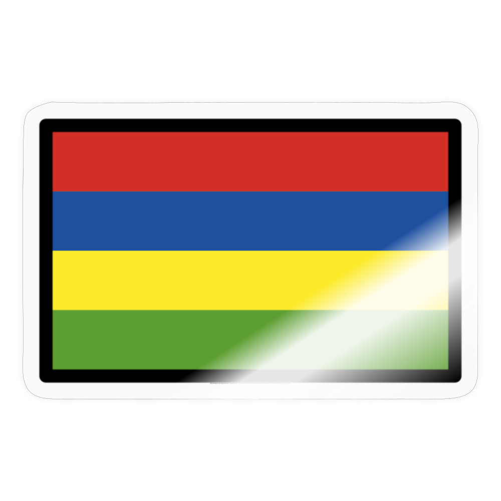 Flag: Mauritius Moji Sticker - Emoij.Express - transparent glossy