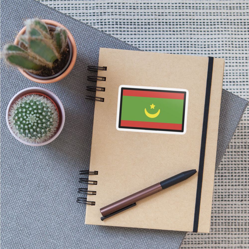 Flag: Mauritania Moji Sticker - Emoij.Express - white matte