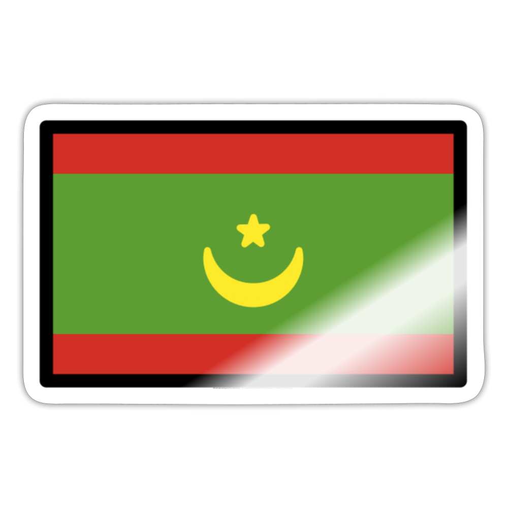 Flag: Mauritania Moji Sticker - Emoij.Express - white glossy