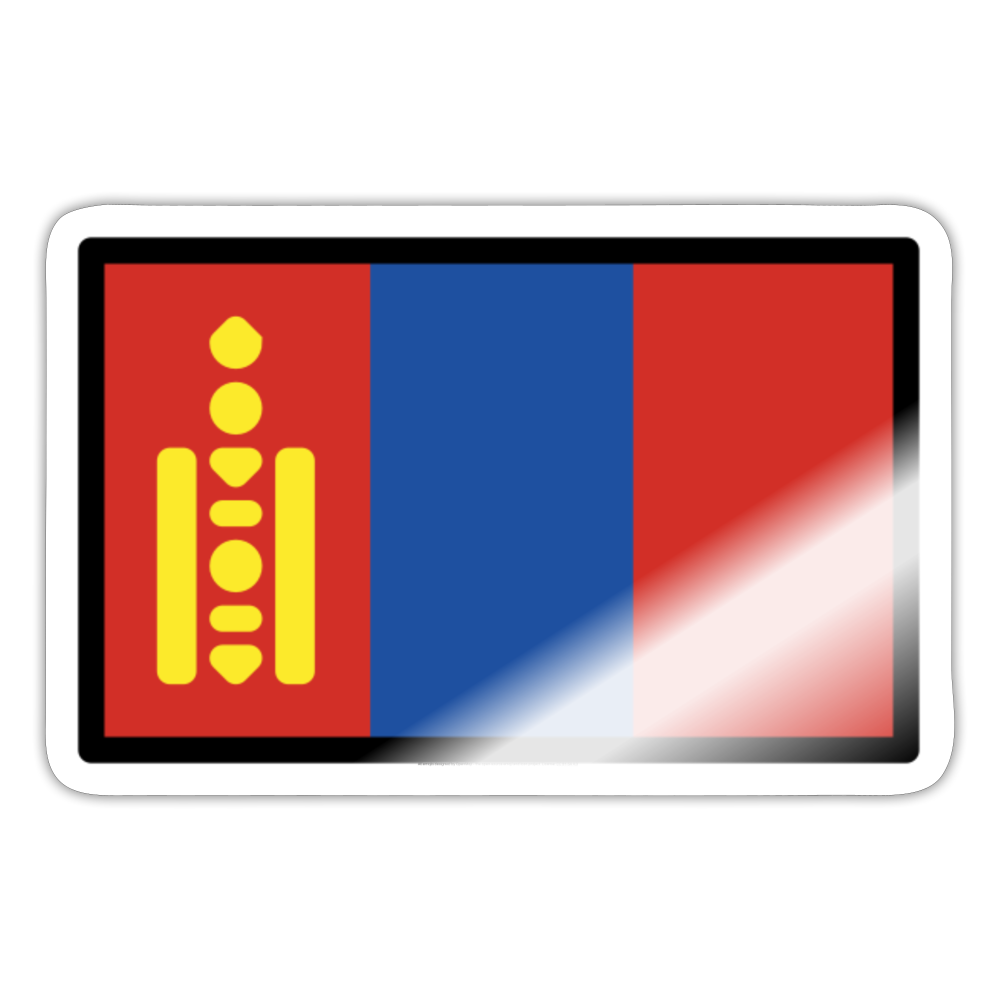 Flag: Mongolia Moji Sticker - Emoij.Express - white glossy