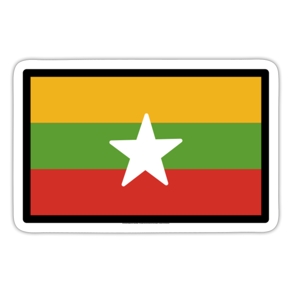 Flag: Myanmar (Burma) Moji Sticker - Emoij.Express - white matte