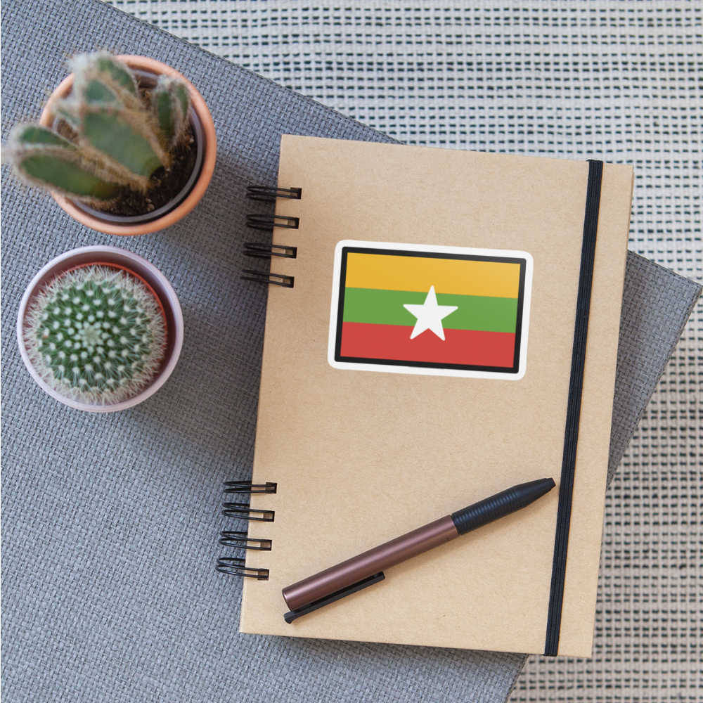 Flag: Myanmar (Burma) Moji Sticker - Emoij.Express - white matte