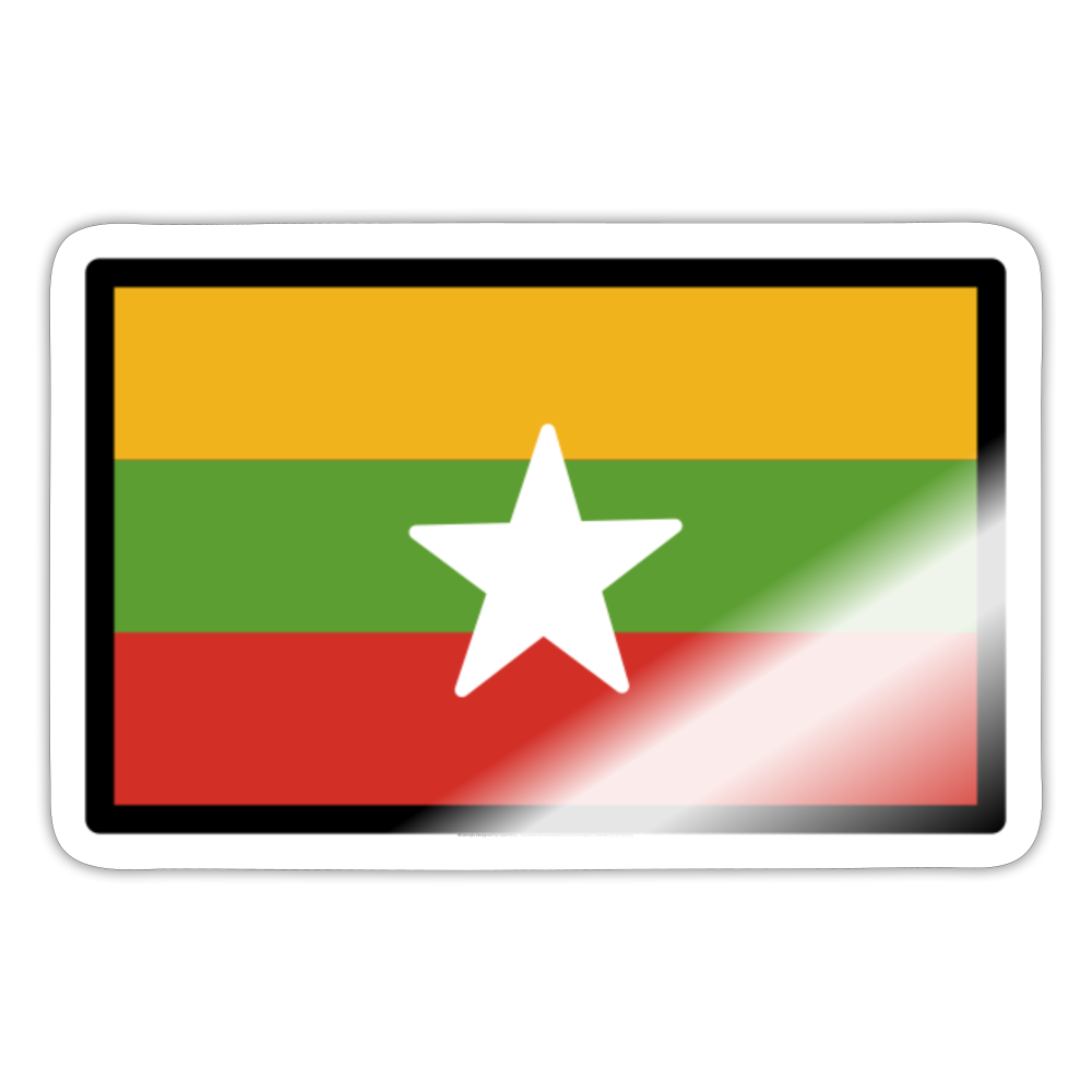 Flag: Myanmar (Burma) Moji Sticker - Emoij.Express - white glossy