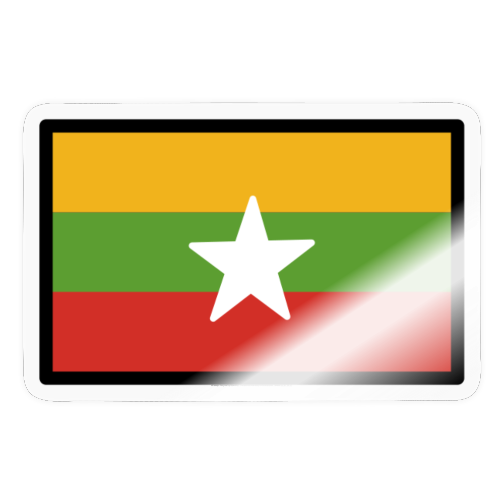 Flag: Myanmar (Burma) Moji Sticker - Emoij.Express - transparent glossy