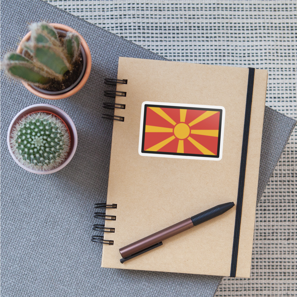 Flag: North Macedonia Moji Sticker - Emoij.Express - white matte