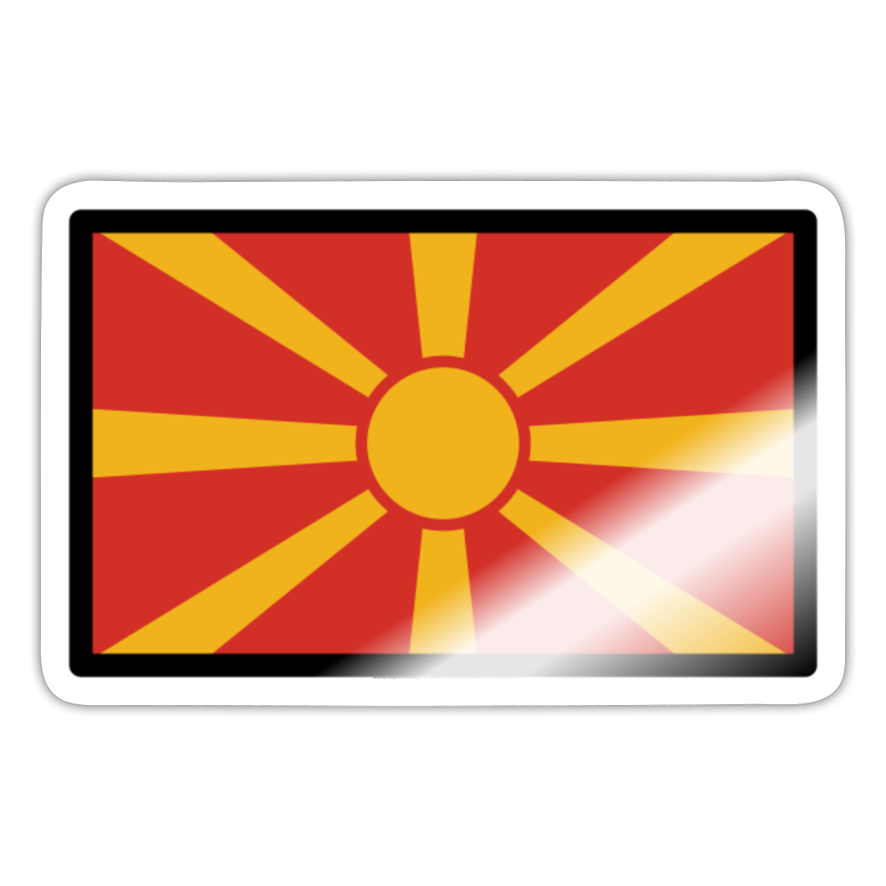 Flag: North Macedonia Moji Sticker - Emoij.Express - white glossy