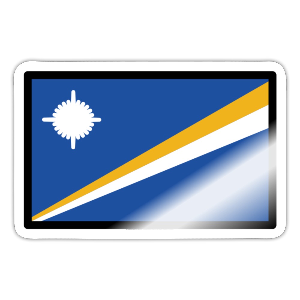 Flag: Marshall Islands Moji Sticker - Emoij.Express - white glossy