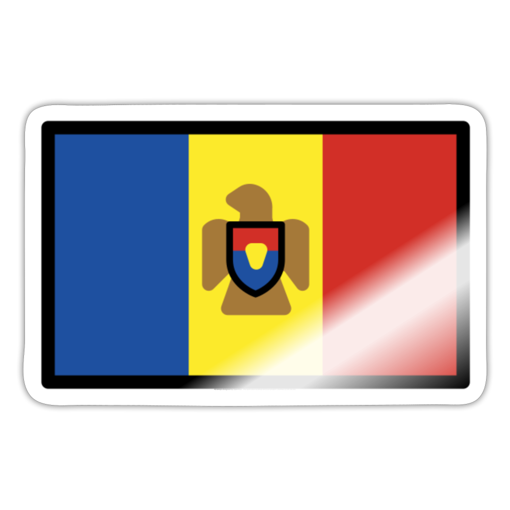 Flag: Moldova Moji Sticker - Emoij.Express - white glossy