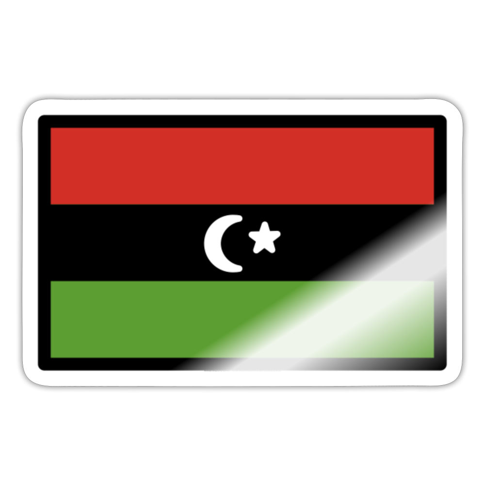 Flag: Libya Moji Sticker - Emoji.Express - white glossy