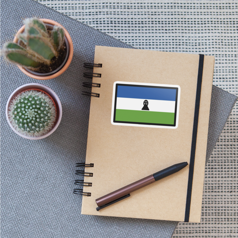 Flag: Lesotho Moji Sticker - Emoji.Express - white matte