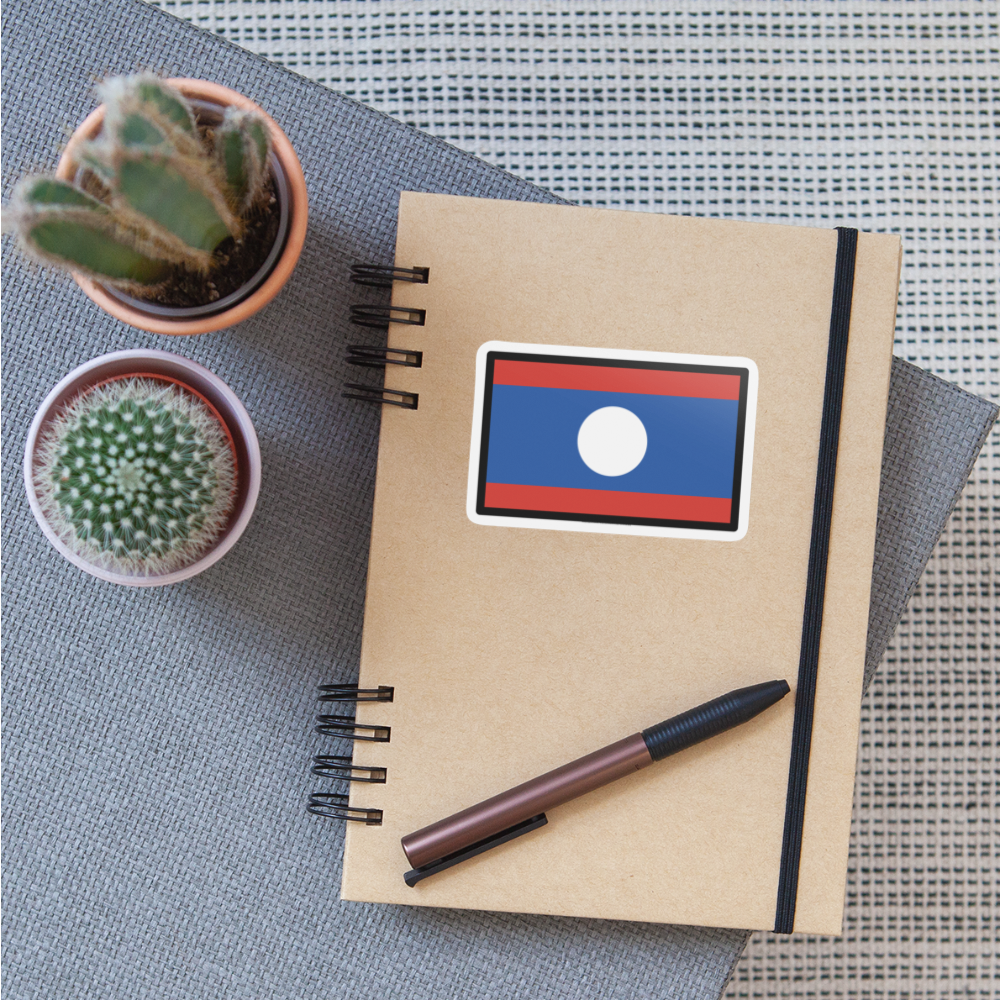 Flag: Laos Moji Sticker - Emoji.Express - white matte