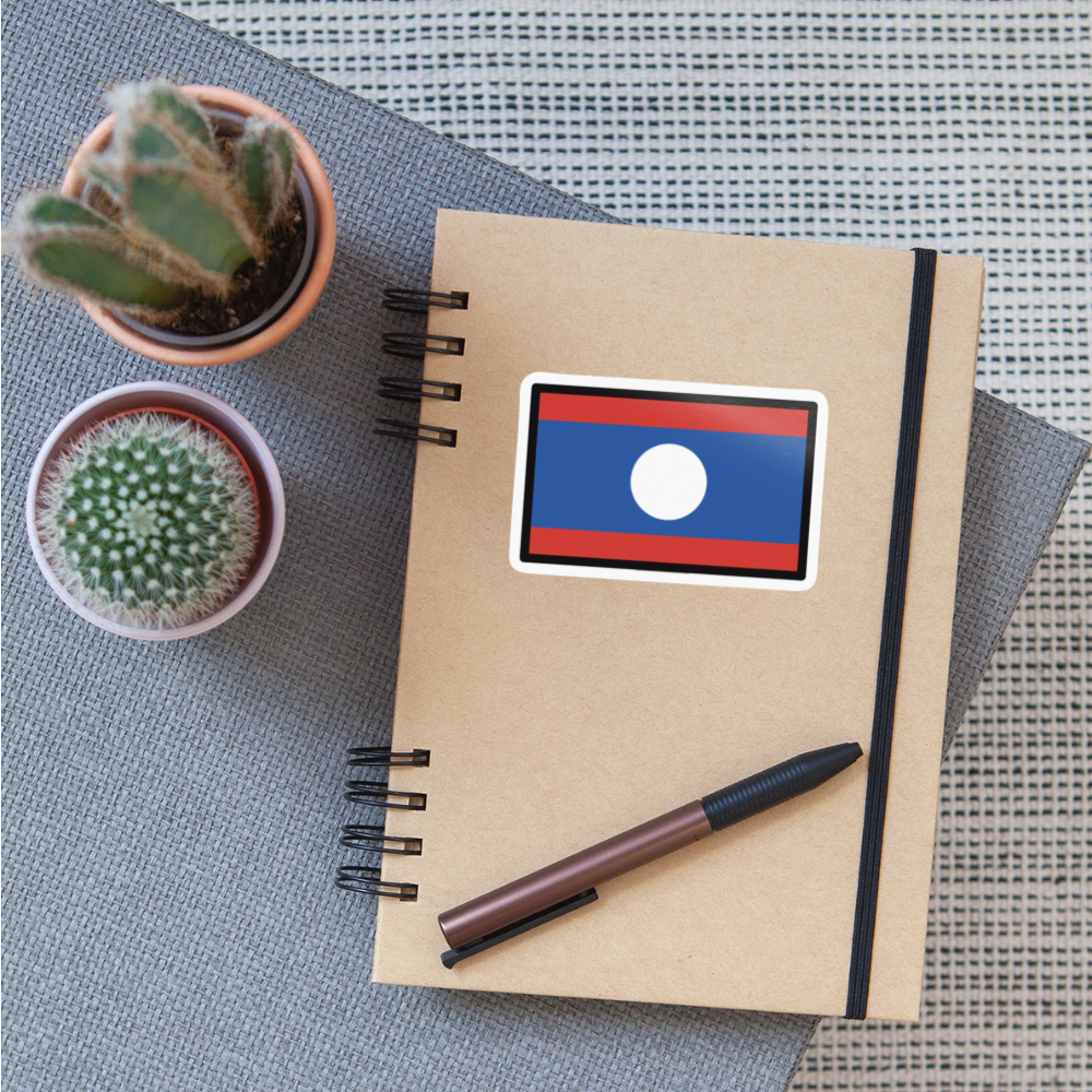 Flag: Laos Moji Sticker - Emoji.Express - white glossy