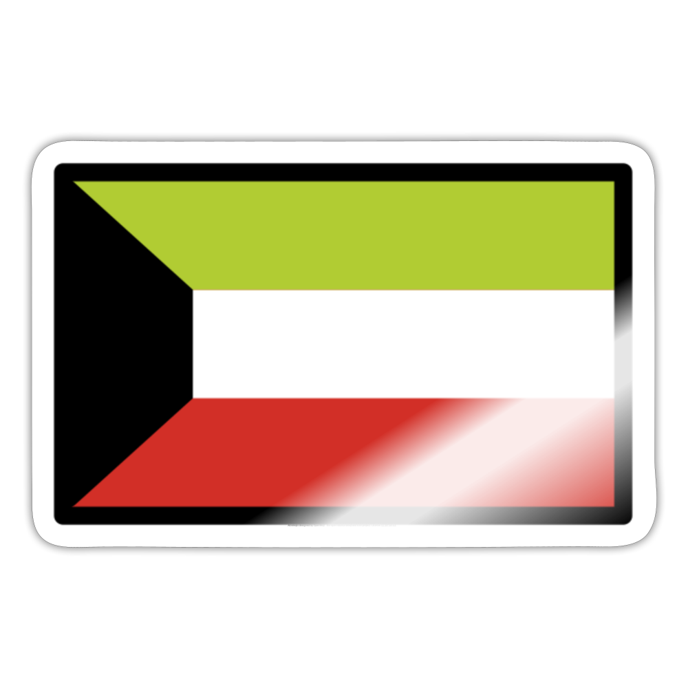 Flag: Kuwait Islands Moji Sticker - Emoji.Express - white glossy