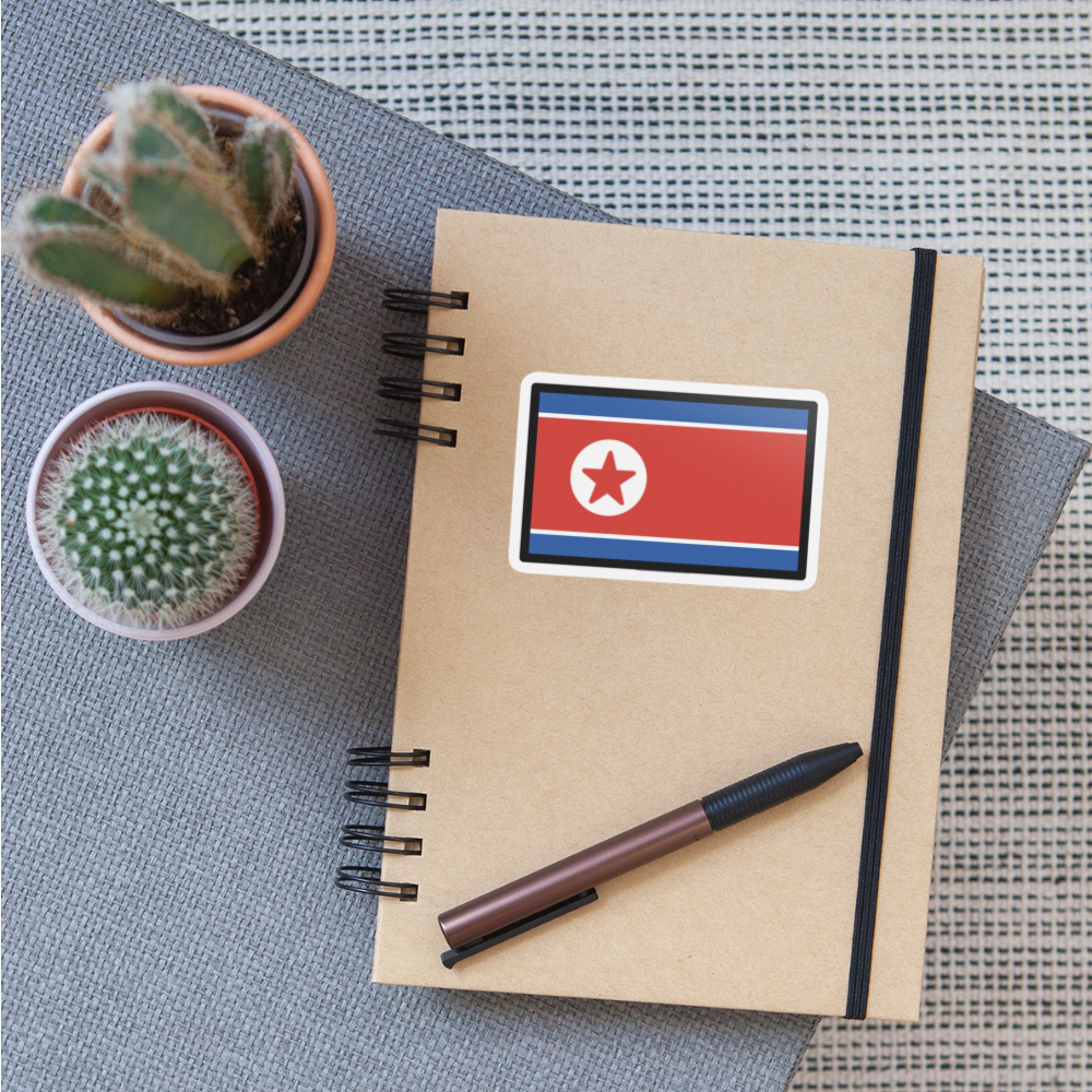 Flag: North Korea Moji Sticker - Emoji.Express - white matte