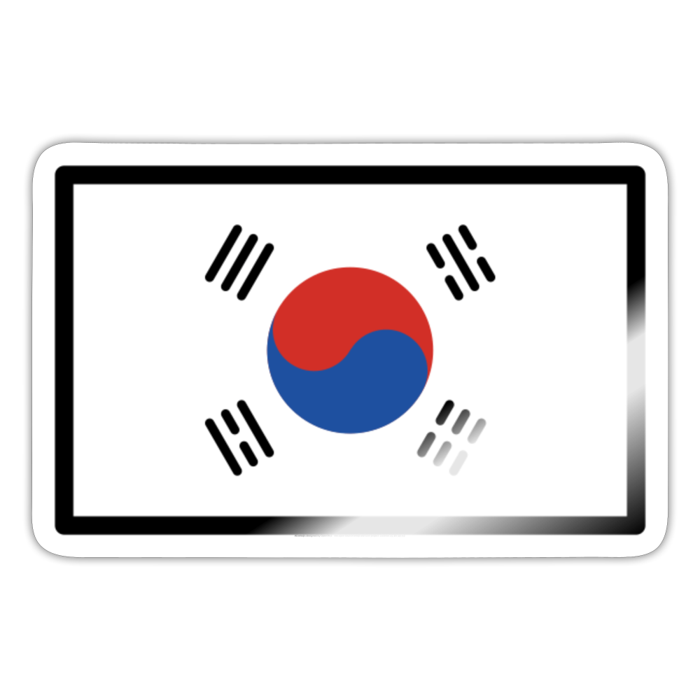 Flag: South Korea Moji Sticker - Emoji.Express - white glossy