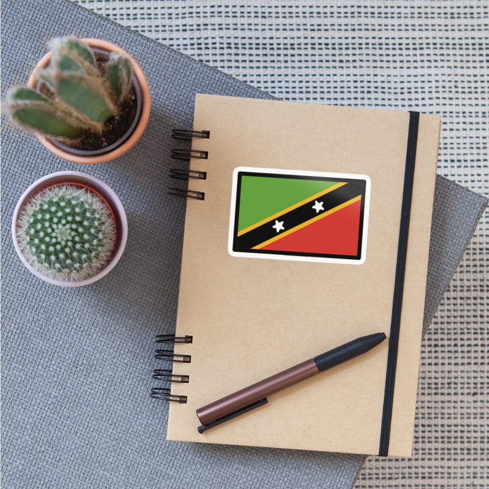 Flag: St. Kitts & Nevis Moji Sticker - Emoji.Express - white glossy