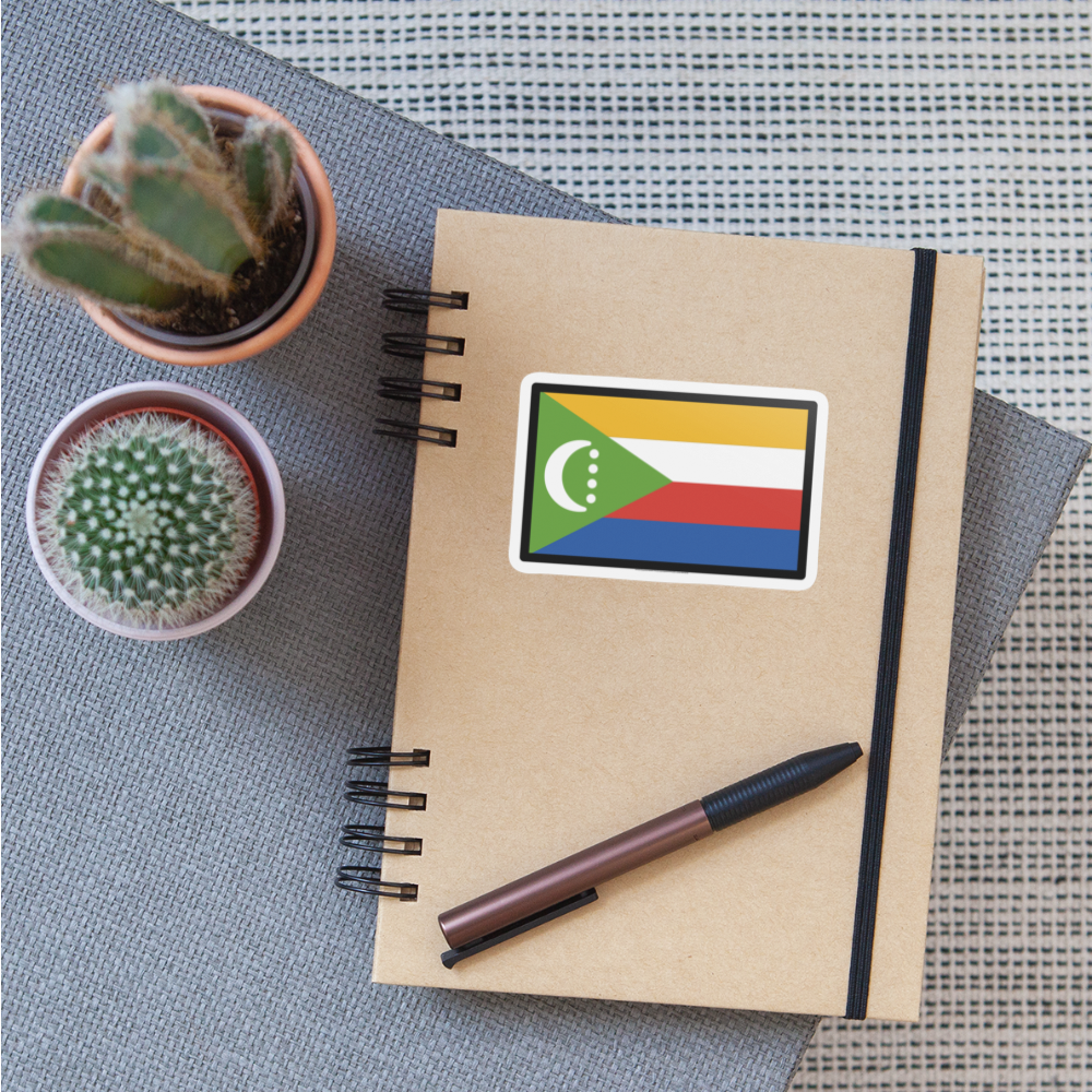 Flag: Comoros Moji Sticker - Emoji.Express - white matte