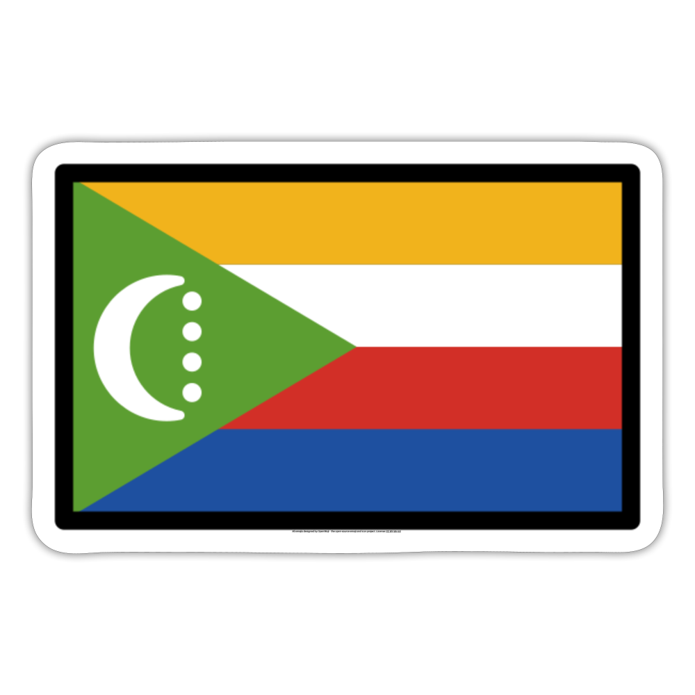 Flag: Comoros Moji Sticker - Emoji.Express - white matte